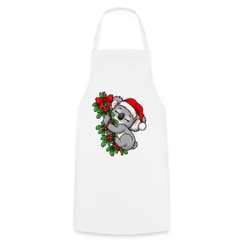 Weihnachten Koala Mistelzweig Geschenkidee - Kochschürze - Weiß - Vorne - AI Model Male 185 dark (185cm)