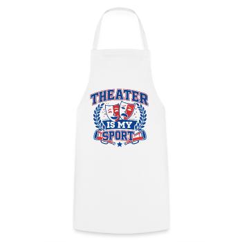 Theater is my Sport - College Varsity Design - Kochschürze - Weiß - Vorne - AI Model Male 185 dark (185cm)