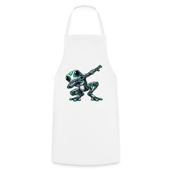 Roboter Frosch Dab Cyborg Sci Fi Cartoon - Kochschürze - Weiß - Vorne - AI Model Male 185 dark (185cm)