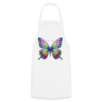 Schmetterling - Kochschürze - Weiß - Vorne - AI Model Male 185 dark (185cm)