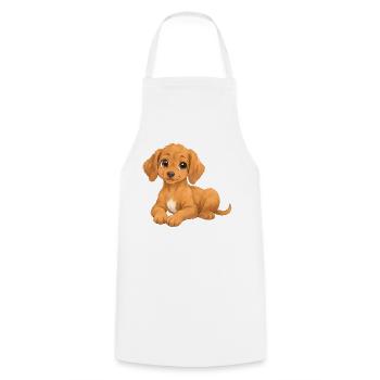 Rhodesian Ridgeback – süßer liegender Hundewelpe - Kochschürze - Weiß - Vorne - AI Model Male 185 dark (185cm)
