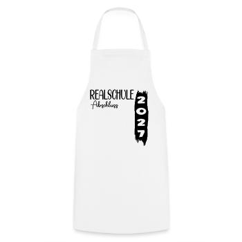 Realschule 2027 Abschluss - Kochschürze - Weiß - Vorne - AI Model Male 185 dark (185cm)
