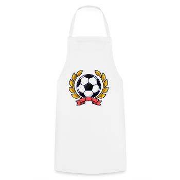 Fußball mit goldenem Lorbeerkranz - Kochschürze - Weiß - Vorne - AI Model Male 185 dark (185cm)