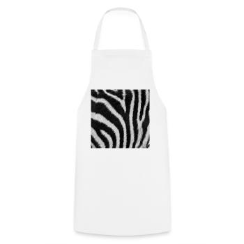 Minimalistisches Schwarz-Weiß-Zebra - Kochschürze - Weiß - Vorne - AI Model Male 185 dark (185cm)
