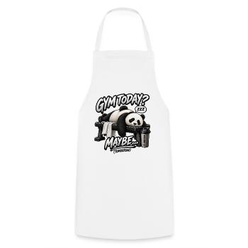 Heute Fitnessstudio? Vielleicht morgen – Funny Panda - Kochschürze - Weiß - Vorne - AI Model Male 185 dark (185cm)