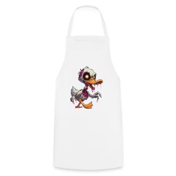 Zombie Ente - Kochschürze - Weiß - Vorne - AI Model Male 185 dark (185cm)
