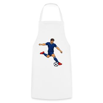 Fußball-Stürmer-Kick - Kochschürze - Weiß - Vorne - AI Model Male 185 dark (185cm)