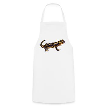 Leuchtender Flecken Salamander - Kochschürze - Weiß - Vorne - AI Model Male 185 dark (185cm)