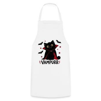 Süßer Vampurr Schwarze Katze Dracula Halloween - Kochschürze - Weiß - Vorne - AI Model Male 185 dark (185cm)