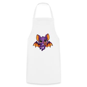 Gierige lila Fledermaus - Kochschürze - Weiß - Vorne - AI Model Male 185 dark (185cm)