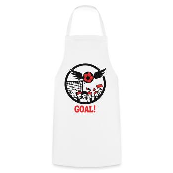 Fussball Tor Wappen Logo - Kochschürze - Weiß - Vorne - AI Model Male 185 dark (185cm)
