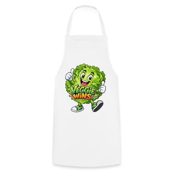 Lustiger Salat - Veggie gewinnt - Kochschürze - Weiß - Vorne - AI Model Male 185 dark (185cm)