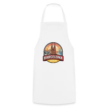 Barcelona Spanien Reiseabzeichen Sagrada Familia Geschenk - Kochschürze - Weiß - Vorne - AI Model Male 185 dark (185cm)