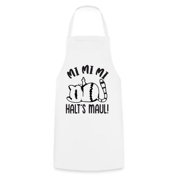 Mi Mi Mi Halt's Maul freche böse Katze - Kochschürze - Weiß - Vorne - AI Model Male 185 dark (185cm)
