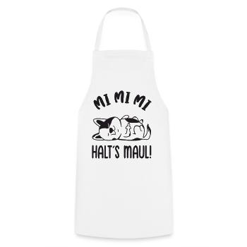 Mi Mi Mi Halt's Maul frecher böser Hund - Kochschürze - Weiß - Vorne - AI Model Male 185 dark (185cm)