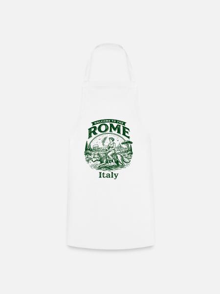 The Welcome To Rome Italy Travel Souvenir - Kochschürze - Weiß