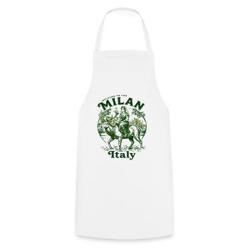 The Welcome To Milan Italy Travel Souvenir - Kochschürze - Weiß - Vorne - AI Model Male 185 dark (185cm)