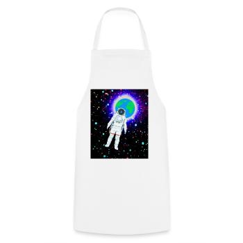 Astronaut im kosmischen Erdglanz - Kochschürze - Weiß - Vorne - AI Model Male 185 dark (185cm)