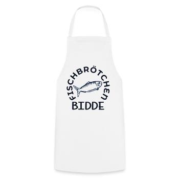Hamburg Fischbrötchen Bidde - Kochschürze - Weiß - Vorne - AI Model Male 185 dark (185cm)