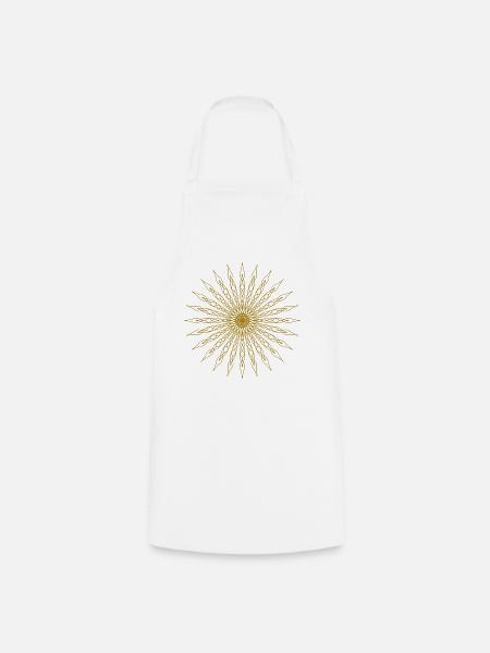 Golden Sunburst-Knoten-Design - Kochschürze - Weiß