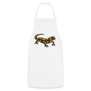 Feuersalamander - Kochschürze - Weiß - Vorne - AI Model Male 185 dark (185cm)