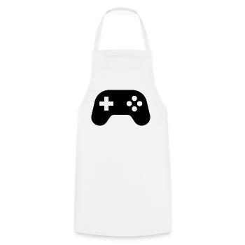 Gaming Controller - Kochschürze - Weiß - Vorne - AI Model Male 185 dark (185cm)