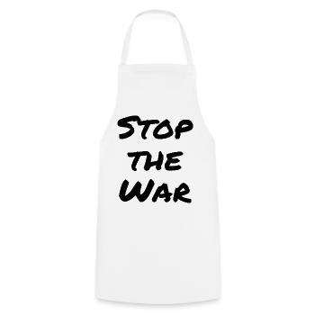 Stop the war - Kochschürze - Weiß - Vorne - AI Model Male 185 dark (185cm)