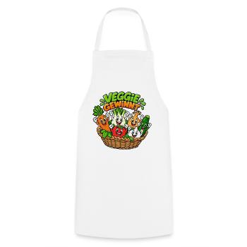 Veggie Gewinn Gemüsekorb Cartoon - Kochschürze - Weiß - Vorne - AI Model Male 185 dark (185cm)