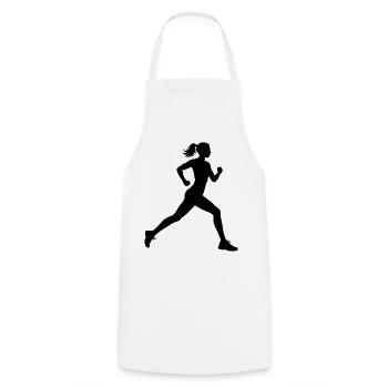 Geschenkidee für eine Running mit Running - Kochschürze - Weiß - Vorne - AI Model Male 185 dark (185cm)
