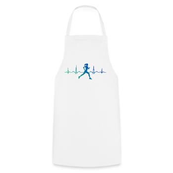 Geschenkidee für eine Running mit Running - Kochschürze - Weiß - Vorne - AI Model Male 185 dark (185cm)