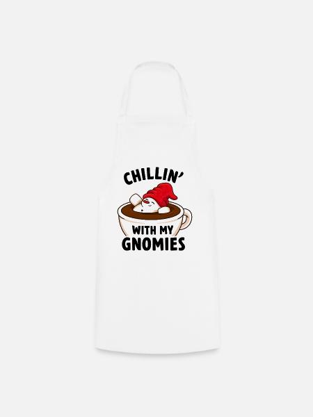 Chillin mit GNOMIES Becher - Kochschürze - Weiß