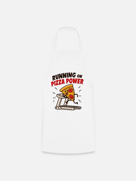 Pizza Power Laufbandheld - Kochschürze - Weiß