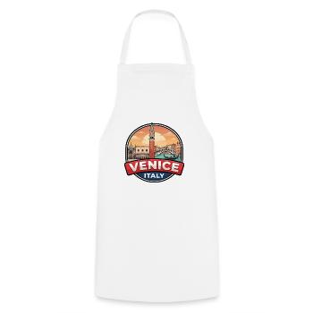 Venedig Italien Reiseabzeichen Rialto Gondel Geschenk - Kochschürze - Weiß - Vorne - AI Model Male 185 dark (185cm)