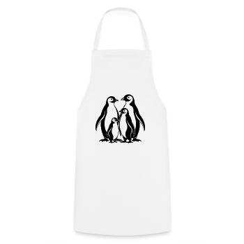 Pinguin-Familie - Kochschürze - Weiß - Vorne - AI Model Male 185 dark (185cm)