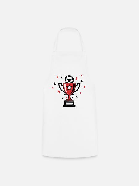 Fussball Pokal Sieger Icon - Kochschürze - Weiß