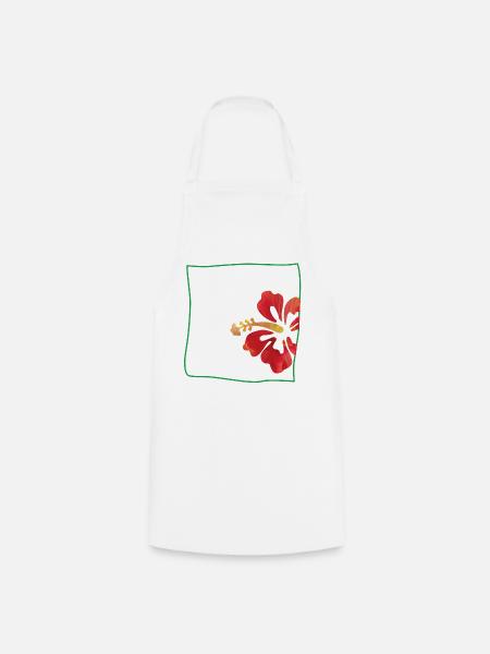 Hibiskus minimalistisch - Kochschürze - Weiß