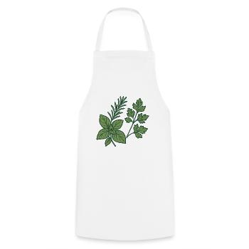Herbs & Kitchen Garden – Motiv Geschenkidee. - Kochschürze - Weiß - Vorne - AI Model Male 185 dark (185cm)