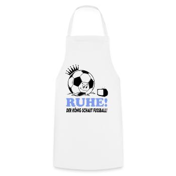Ruhe Der König schaut guckt Fußball Fußballfan - Kochschürze - Weiß - Vorne - AI Model Male 185 dark (185cm)