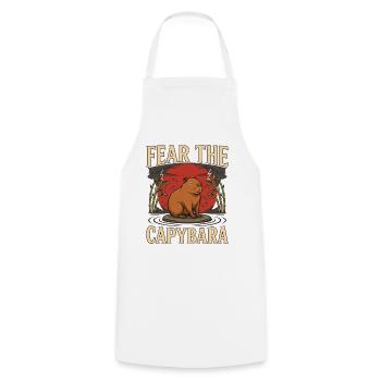 Fear the Capybara – Lustiges Vintage-Tierdesign - Kochschürze - Weiß - Vorne - AI Model Male 185 dark (185cm)