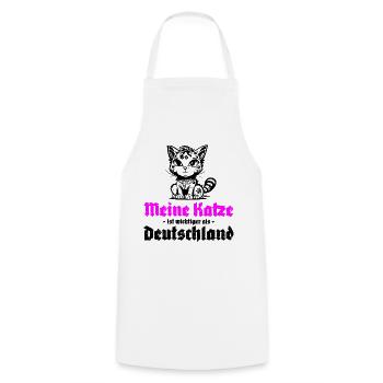 Meine Katze ist wichtiger als Deutschland - Kochschürze - Weiß - Vorne - AI Model Male 185 dark (185cm)