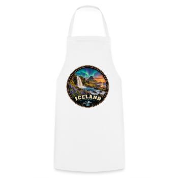 Insel Aurora Geysir Nordlicht Europa Urlaub - Kochschürze - Weiß - Vorne - AI Model Male 185 dark (185cm)