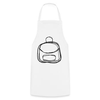 Rucksack handgezeichnet - Kochschürze - Weiß - Vorne - AI Model Male 185 dark (185cm)