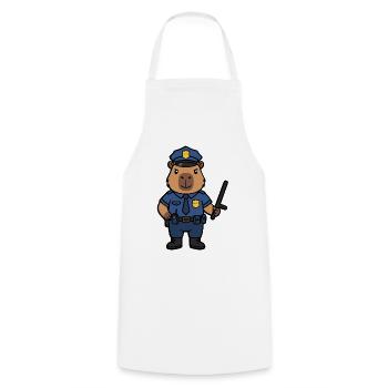Süßer Capybara-Polizist Ästhetischer Niedlicher Nagetier - Kochschürze - Weiß - Vorne - AI Model Male 185 dark (185cm)