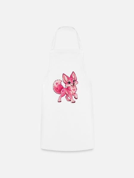 Kawaii Pink Coyote - Kochschürze - Weiß