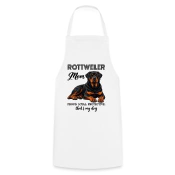 Rottweiler Mom Proud Loyal Protective - Kochschürze - Weiß - Vorne - AI Model Male 185 dark (185cm)