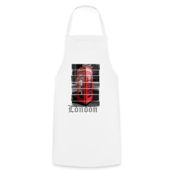 London Design mit Roter Telefonzelle Souvenir - Kochschürze - Weiß - Vorne - AI Model Male 185 dark (185cm)