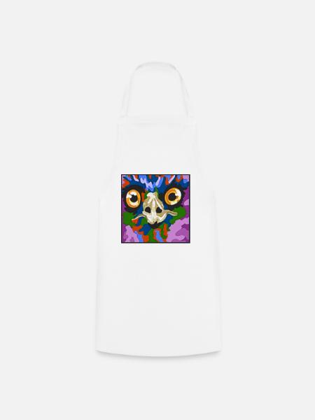 Buntes Tiergeist-Maske Kunstdruck - Kochschürze - Weiß