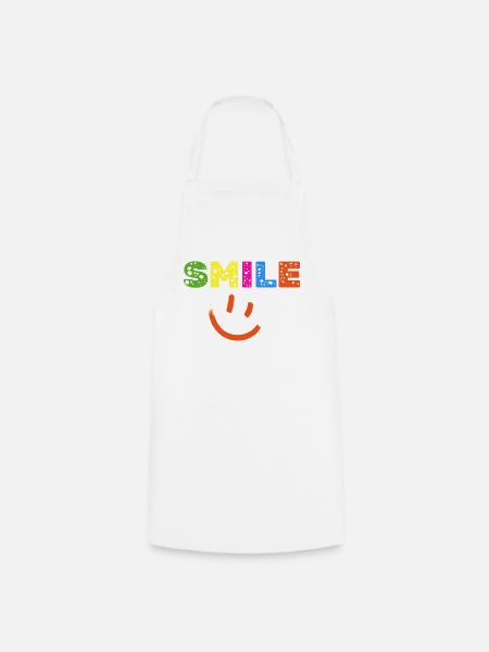 Smile Farbexplosion, Gute Laune Shirt, Statement  - Kochschürze - Weiß