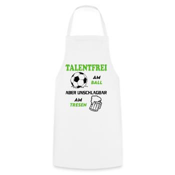 Fußball Fussball Talentfrei am Ball Tresen Bier - Kochschürze - Weiß - Vorne - AI Model Male 185 dark (185cm)