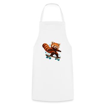 Skateboardender Red Panda - Kochschürze - Weiß - Vorne - AI Model Male 185 dark (185cm)